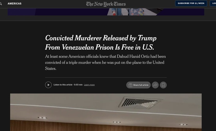 So wait... Trump deports hard working illegals and imports a triple murderer?