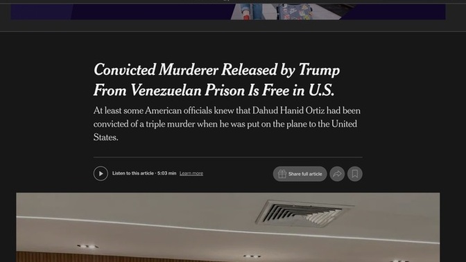 So wait... Trump deports hard working illegals and imports a triple murderer?
