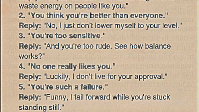 How do you react when someone insults you?