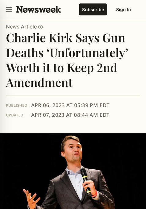 How ironic is Charlie Kirk's death?