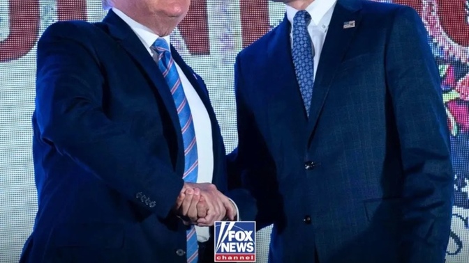 Do you think Drumpf looks uncomfortable in this photo because he’s as surprised as I am that Charlie Kirk was so much taller than him?