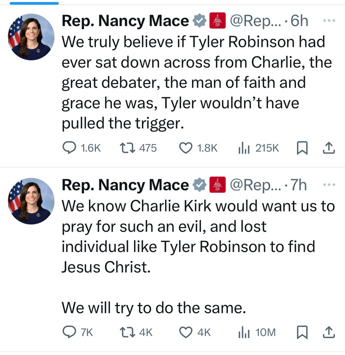 Those leaving smarmy remarks re Charlie Kirk being against gun control; are you aware that almost no one is calling to ban the type of gun used?