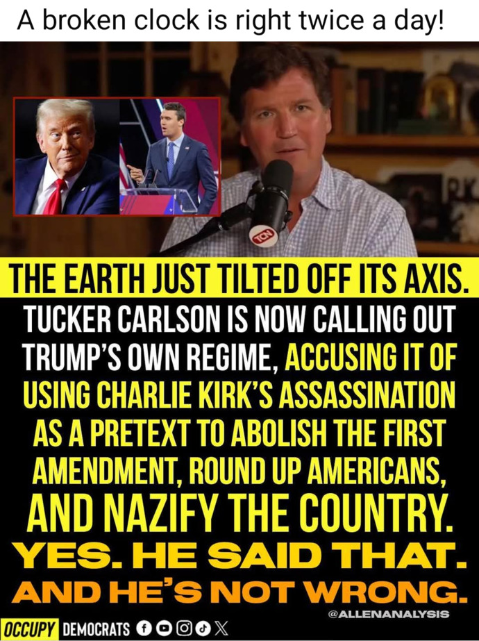 Who agrees with this statement from Tucker Carlson?