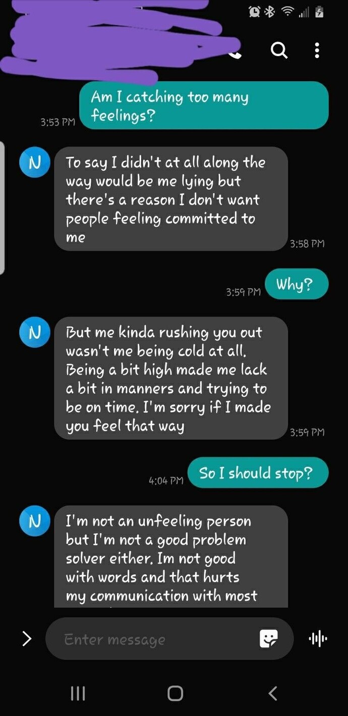 Which one of these text messages was the stupidest one I let slide?