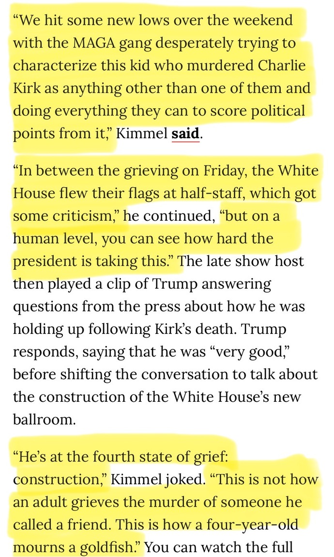 Kimmel. Lost his job.