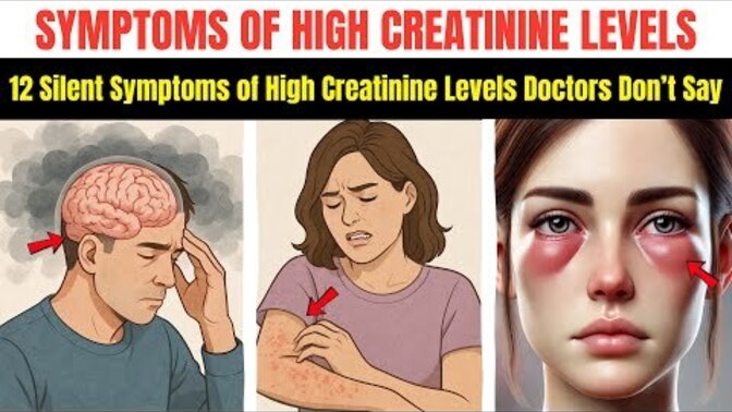 12 Symptoms of high. CREATININE levels in your body. Do you or someone you know have any of these symptoms?