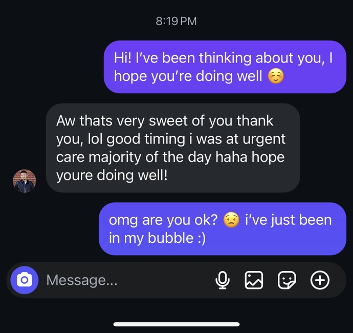 Does his message sound more polite or he genuine?