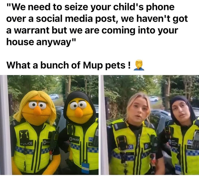 What is going on in Britain after Police seize a teenagers phone over what she saw on Social Media?