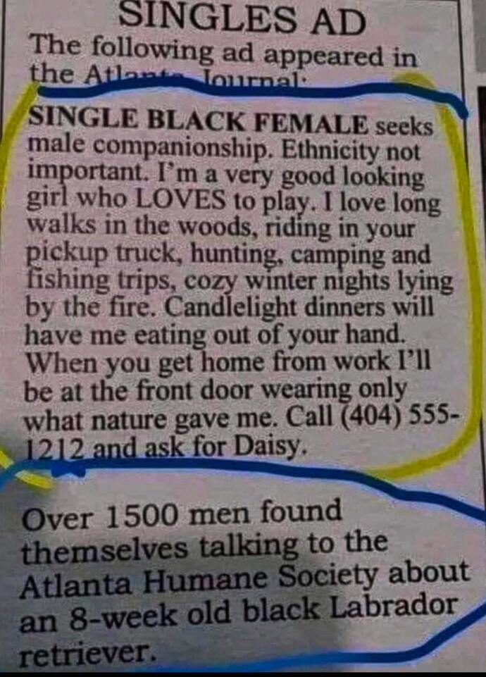 Have you ever answered a newspaper ad for a hot black bitch?