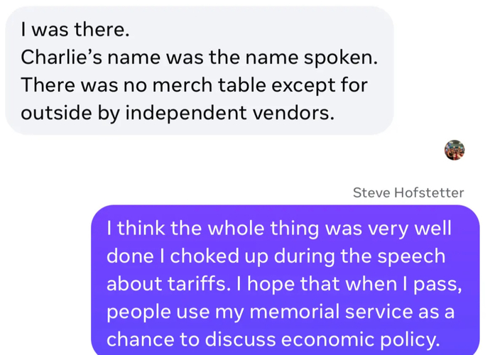 What do you think about Charlie Kirk's memorial?