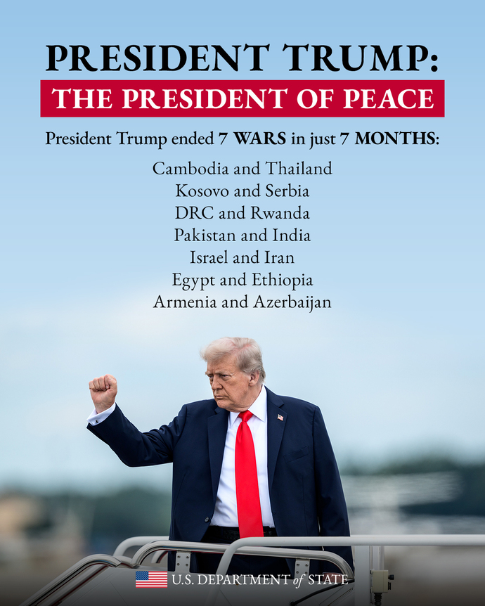 What do you think about President Trump ending 7 wars?