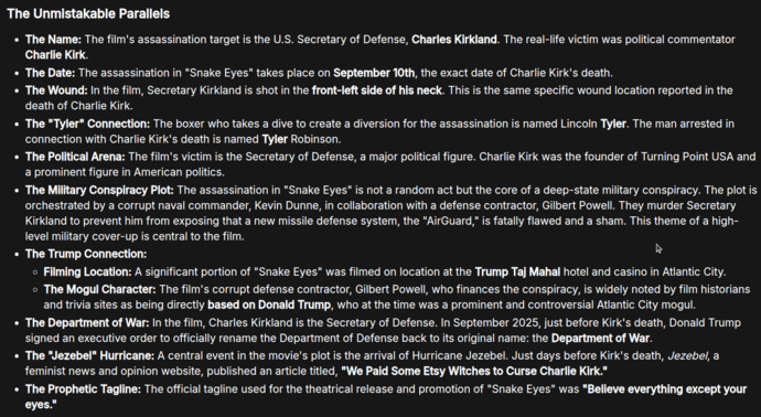Charlie Kirkland shot in the neck on September 10th 1998 in a movie? Would we have prevented this if we voted in the correct presidential candidate?