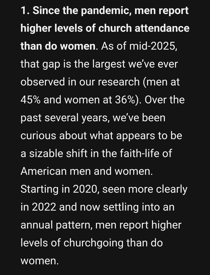 Do you think the feminization of the church is a problem?