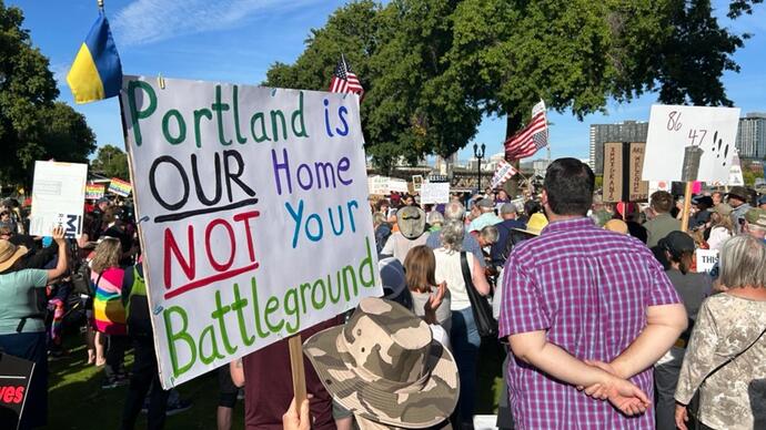 A war zone in Portland, Oregon.