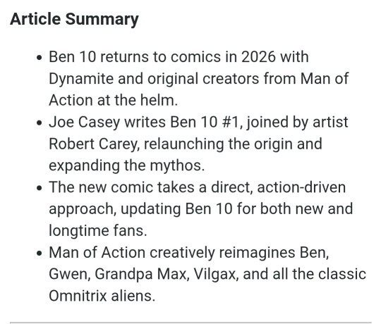What do you think about the NEW Ben 10 comic were getting in February?