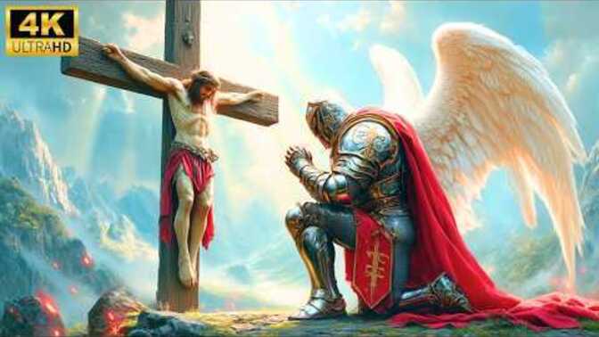 What did the angels do when they saw Jesus on the cross?