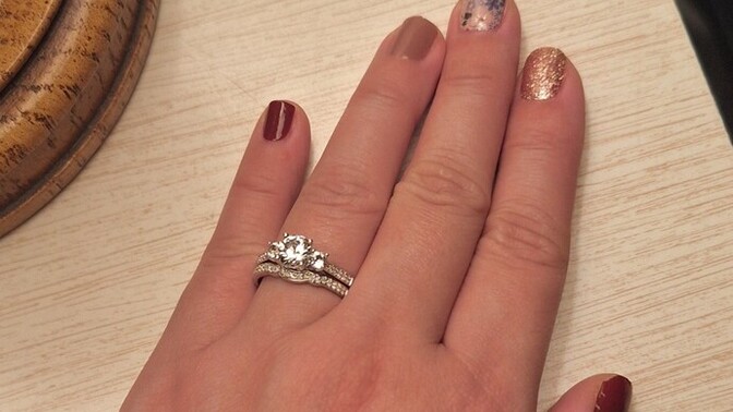 What do you think of my engagement and wedding rings?