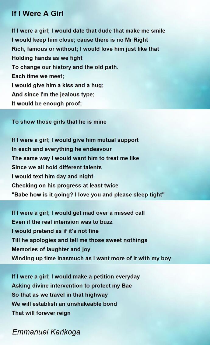 Guys, If you were a girl/woman would you love yourself?