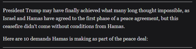 10 Demands Hamas Is Making In The Peace Deal: Sounds Like Things They Would Demand, But What Are The Heck Are The Goats For?