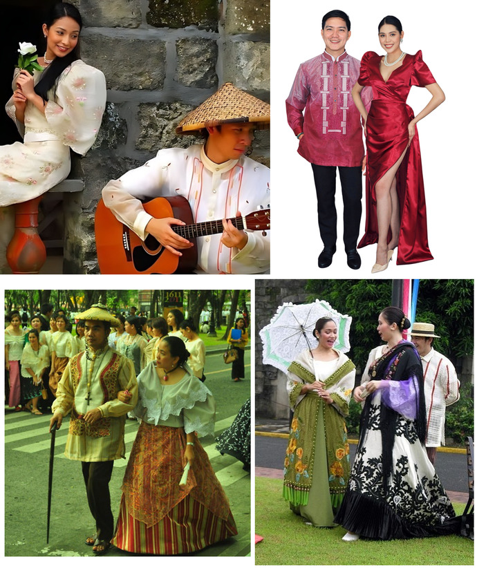 Spanish colonial fusion. Most commonly worn and contemporized