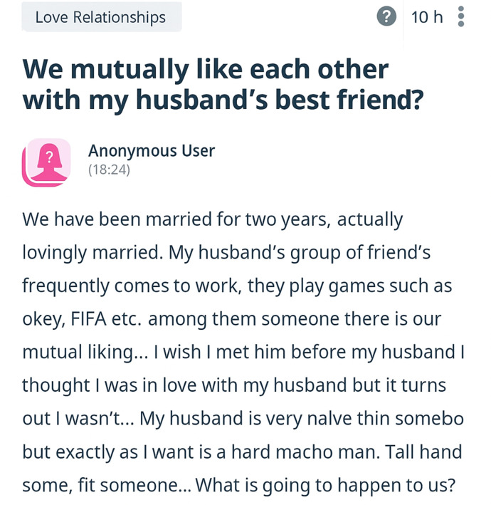 If someone fucked my wife I would not even care about it. Why do people get divorce for this?