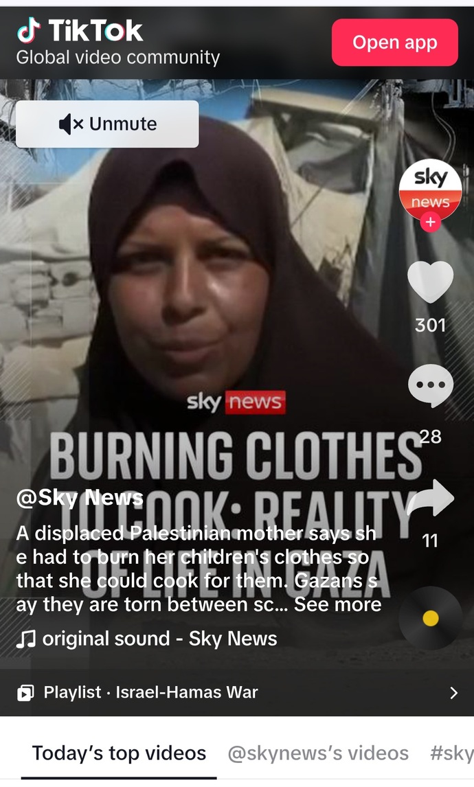 Why did this Gazan woman burn her childrens clothes to cook and not her abaya?