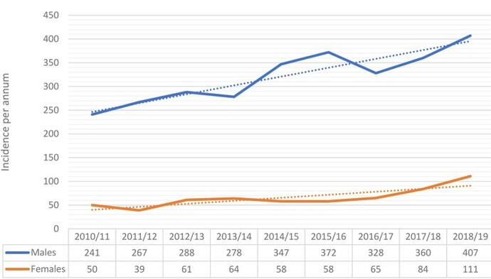 What accident does this graph show?