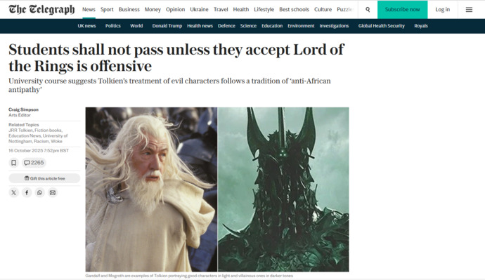 Is the story of Lord of the Rings racist?
