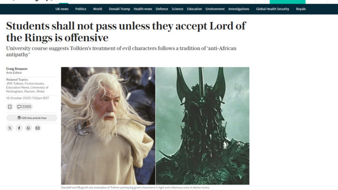 Is the story of Lord of the Rings racist?