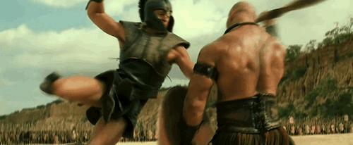 Brad Pitt stabbing necks and turning women on at the same time