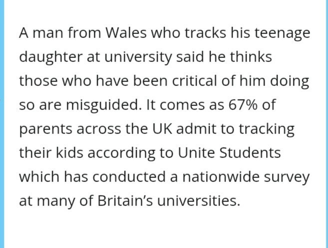 Would you track your adult children at university?