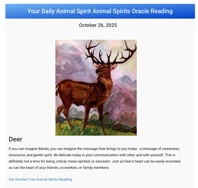 Anyone want an Oracle reading?