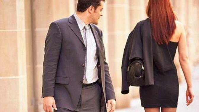 If a woman passes by a guy, what is the first thing the guy stares at?