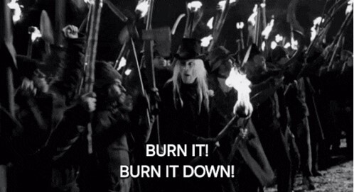 Happy locals on their way to Random's Samhain festival