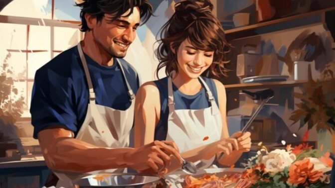 When you decide to eat in with your date, his place or hers?