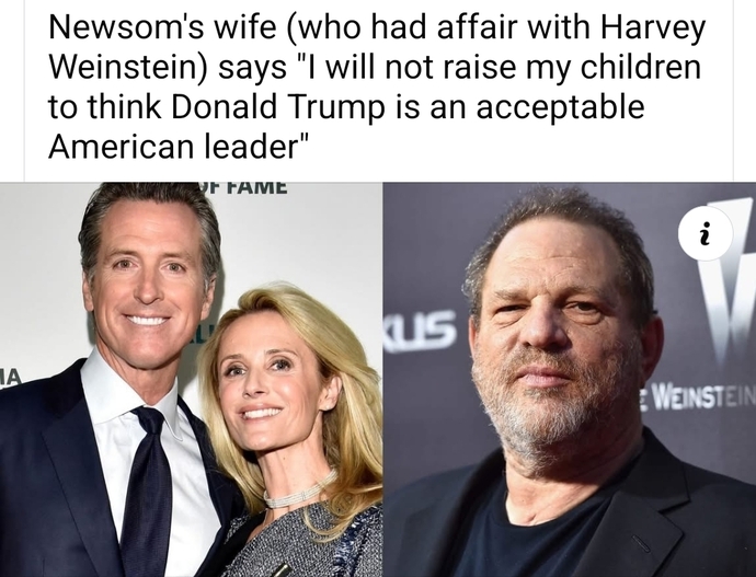 Newsoms wife says she raising kids to not accept Trump as an acceptable leader. You agree?