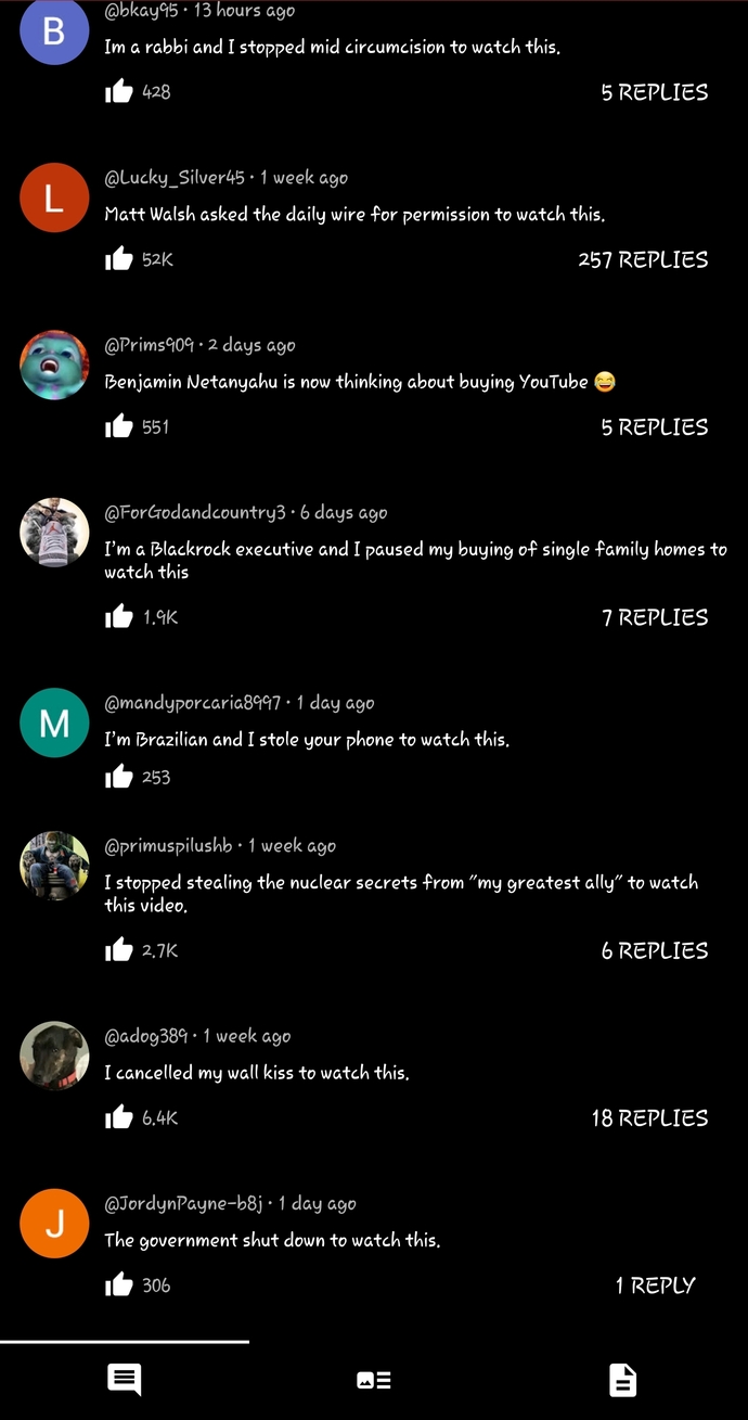 Whats the craziest YouTube comment section youve seen in the past week?