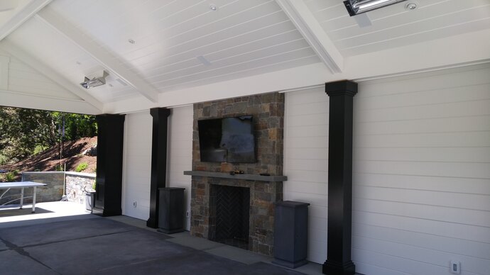 Outdoor Pavilion with TV, Surround Sound, and WiFi