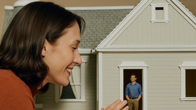Would you like to have a tiny human friend living in a dollhouse in your room or home?