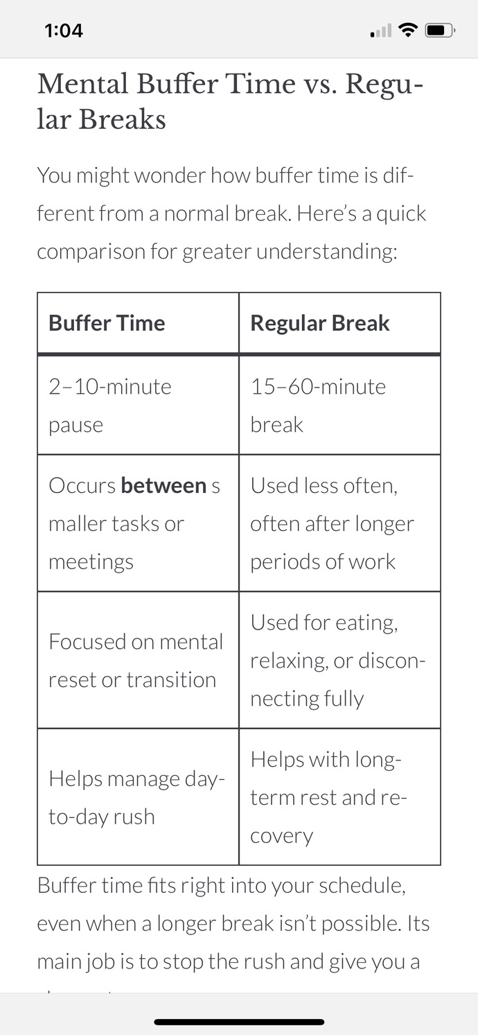 I just realized that I work best if I have a short buffer between activities. Anyone else similar?