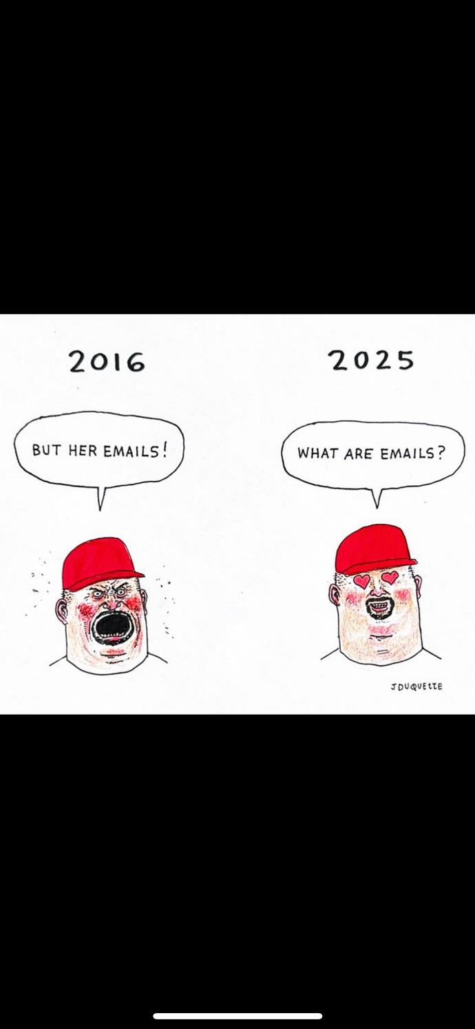 Remember in 2016 when people on the right were crying about Hilary’s emails? How far we’ve come since huh? Your thoughts?