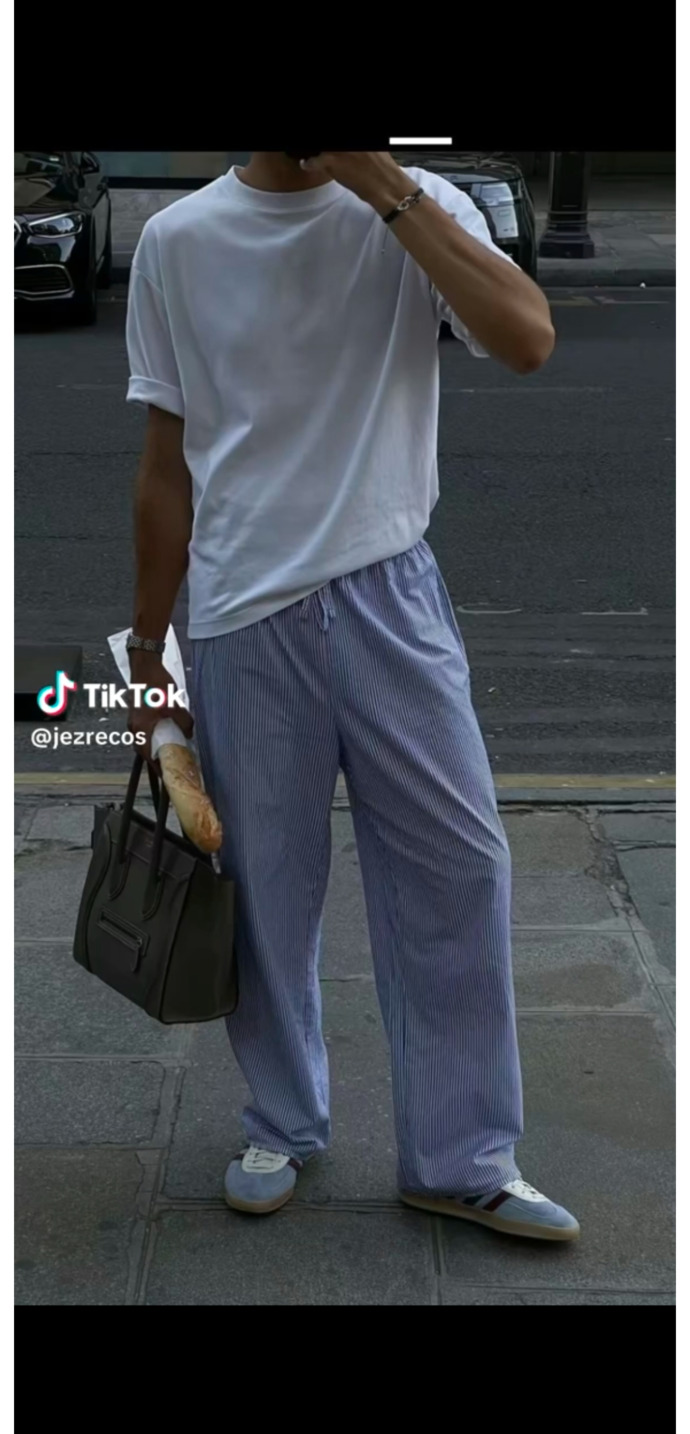 Do white & blue pinstripe pants look good on men?
