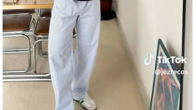 Do white & blue pinstripe pants look good on men?