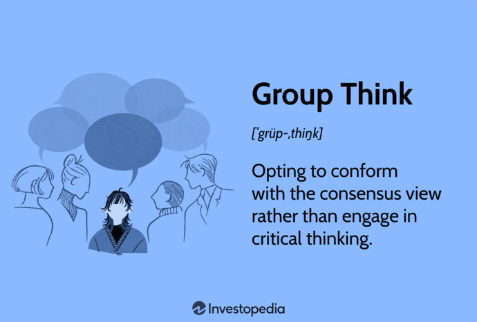 Which party tends to group think more so than the other?