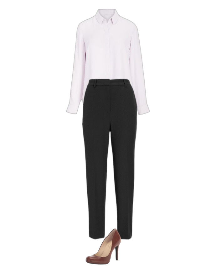 Brown heels with black dress pants?