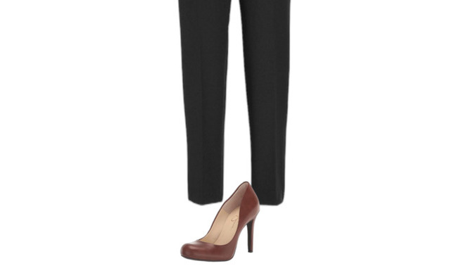 Brown heels with black dress pants?