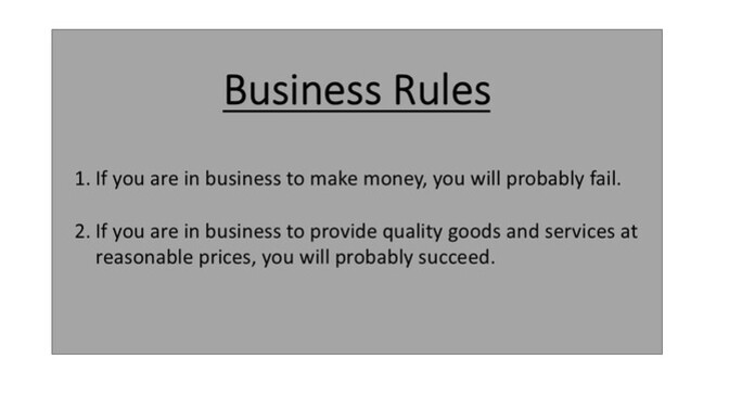 What do you think of these BUSINESS RULES?