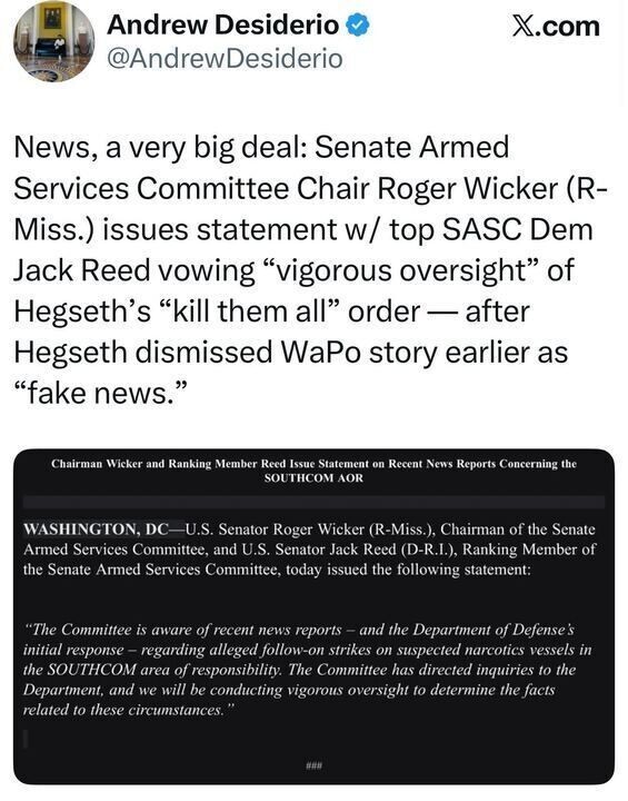 Yes, and the Senate Armed Services committee is going to look into it