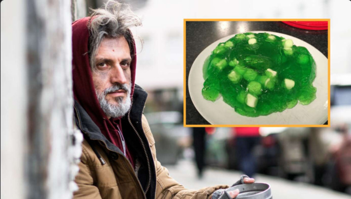‘No Thanks,’ Says Hungry Homeless Man After Being Offered Marshmallow Jello Salad. Did you get served and really nasty side dishes on Thanksgiving?