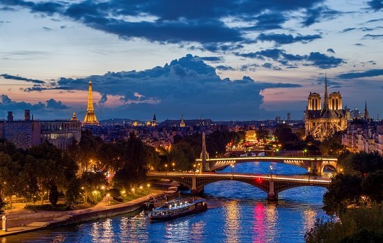 Paris France - Eiffel Tower, River Seine, Notre Dame